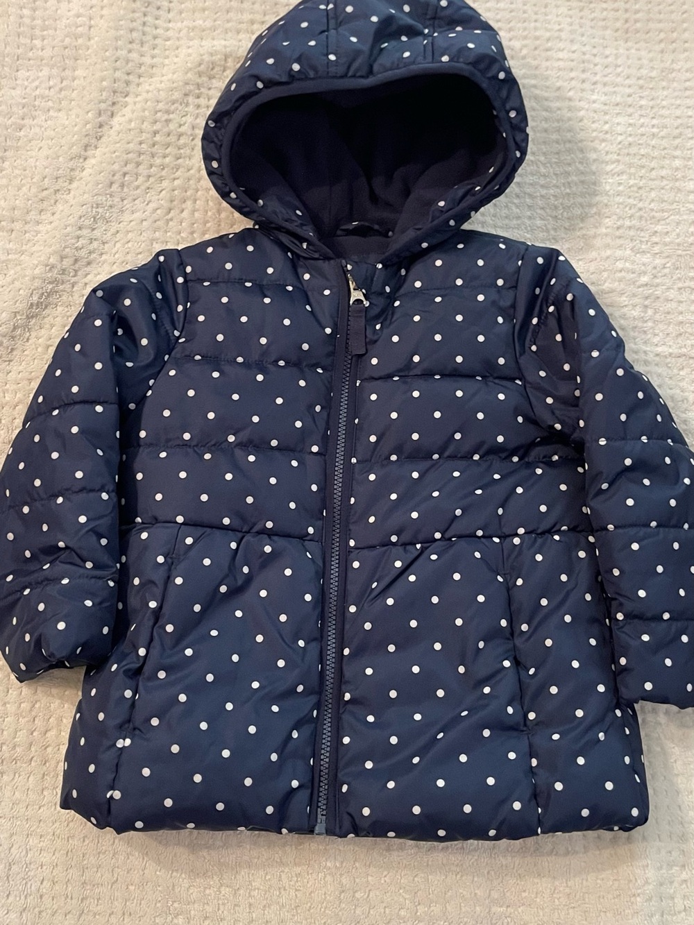 healthtex Navy Polka Dot Hooded Puffer